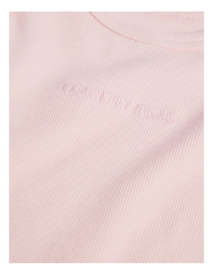Long Sleeve Envelope Rib Bodysuit in Mineral Pink image 2