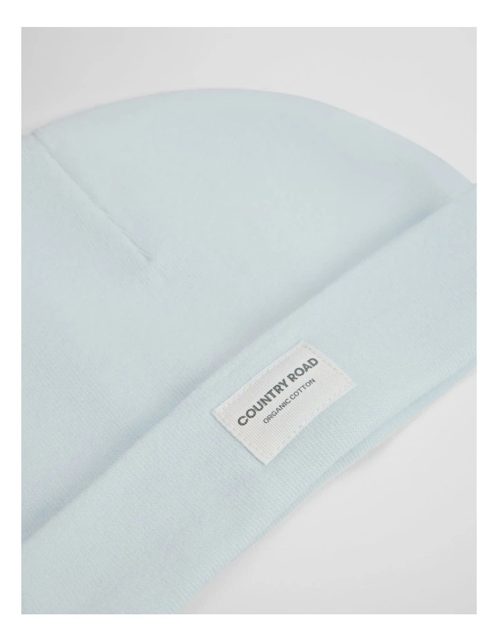 Organically Grown Cotton Beanie in Pale Blue image 2