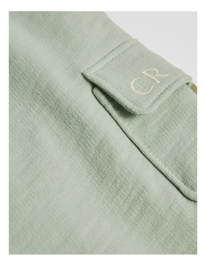 Organically Grown Cotton Soft Cargo Pant Short in Oyster image 2