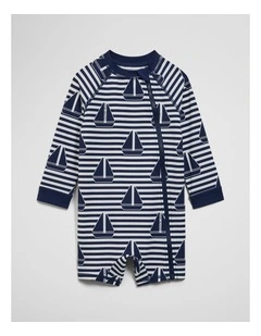 Swimsuit in Navy Stripe