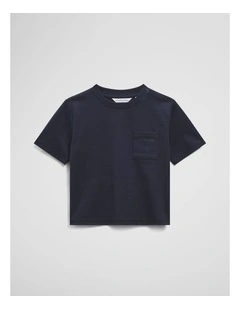 Relaxed Short Sleeve Pocket T-shirt in Navy