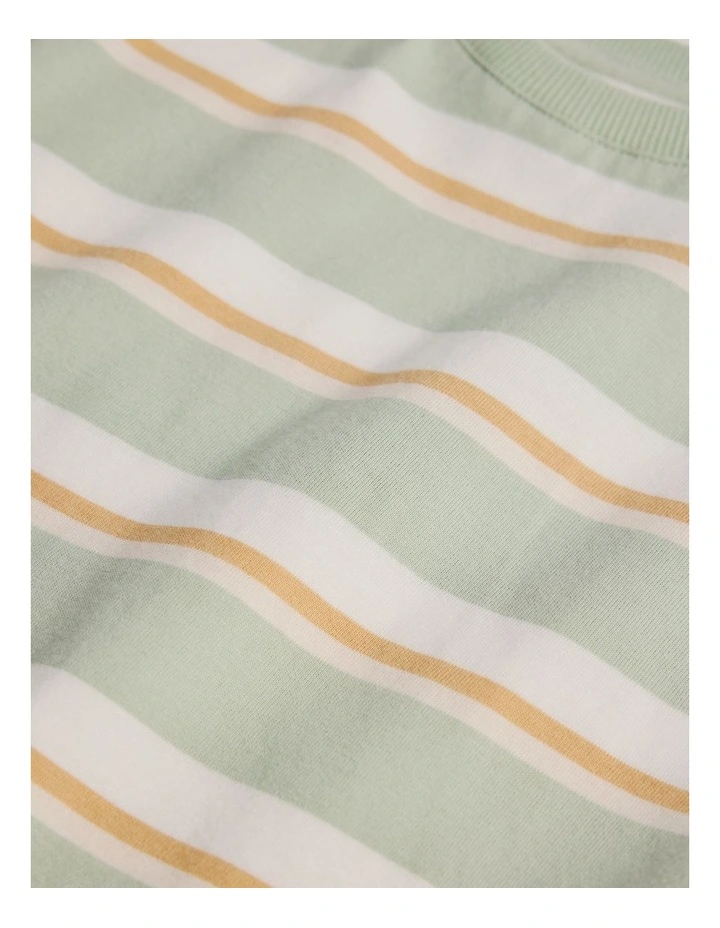 Oversized Stripe Short Sleeve T-shirt in Saltbush Stripe image 2