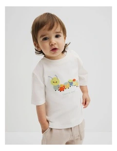 Short Sleeve Relaxed Caterpillar T-shirt in Marshmallow