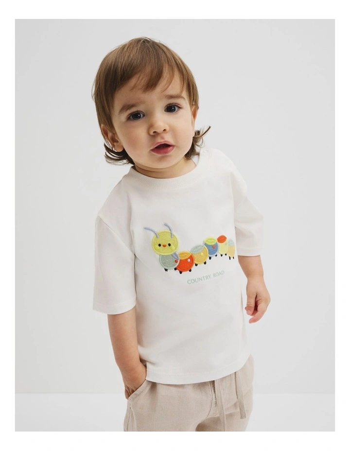 Short Sleeve Relaxed Caterpillar T-shirt in Marshmallow image 1
