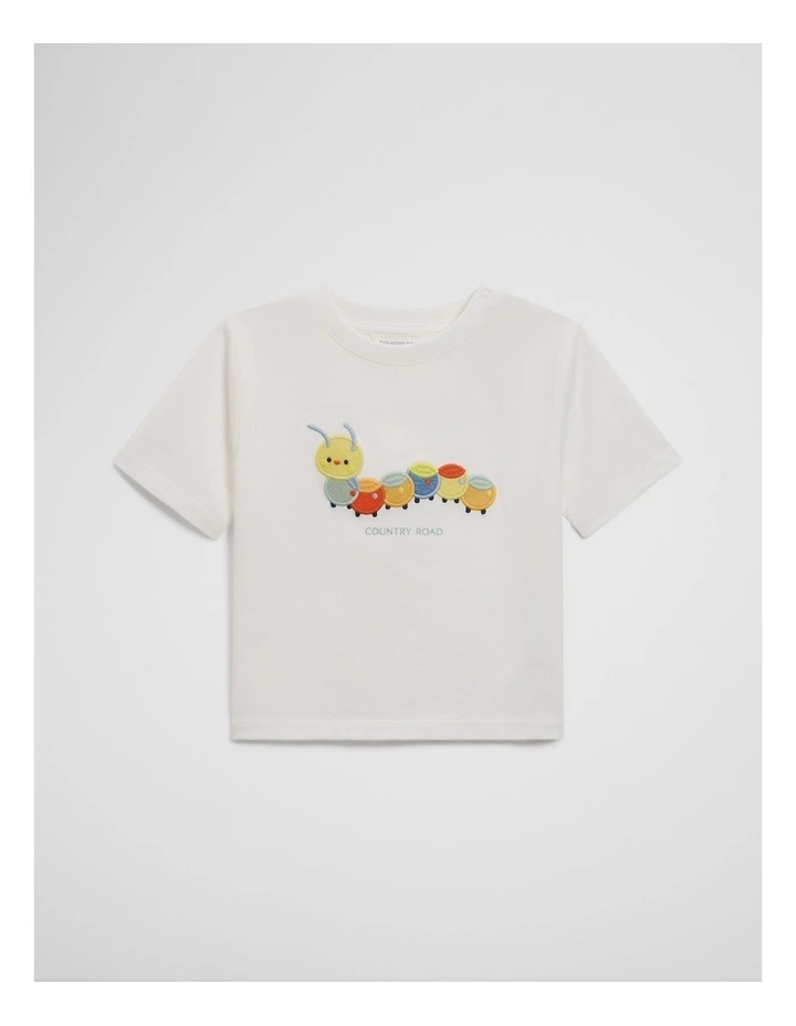Short Sleeve Relaxed Caterpillar T-shirt in Marshmallow image 2