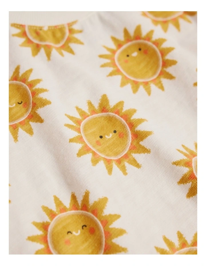 Organically Grown Cotton Short Sleeve Relaxed Sun Print T-shirt in Sun Print image 2