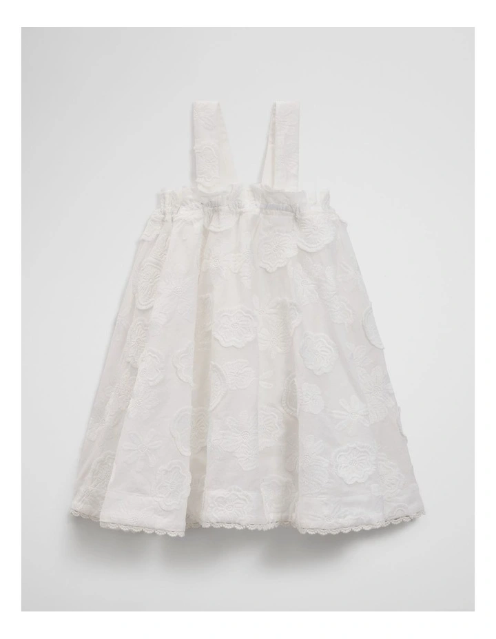Sleeveless Broderie Romper Dress in Marshmallow image 2