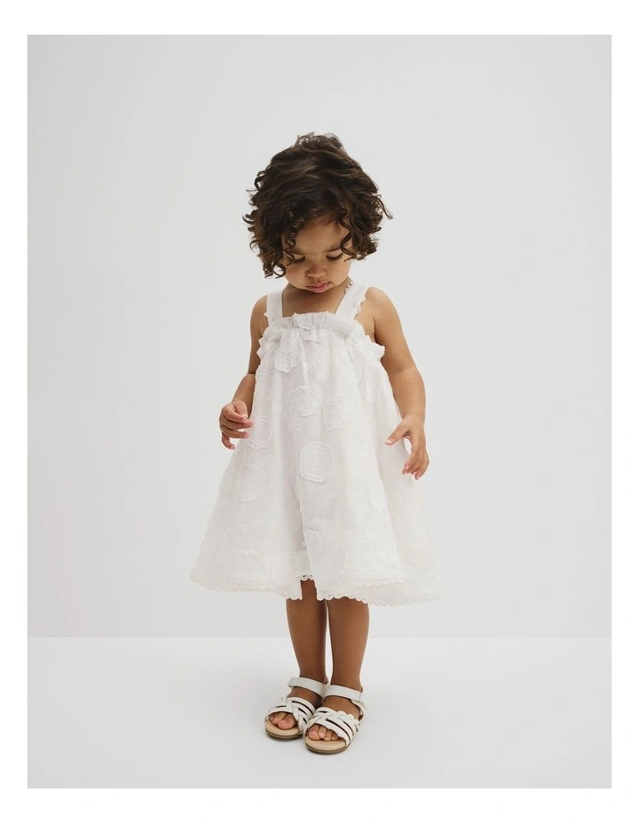Sleeveless Broderie Romper Dress in Marshmallow image 4