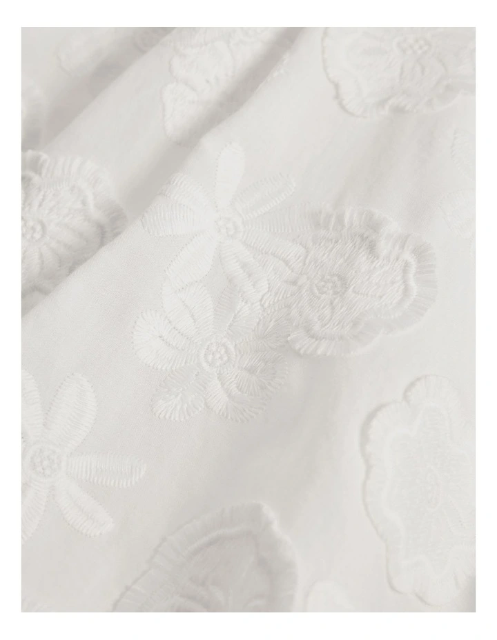 Sleeveless Broderie Romper Dress in Marshmallow image 6