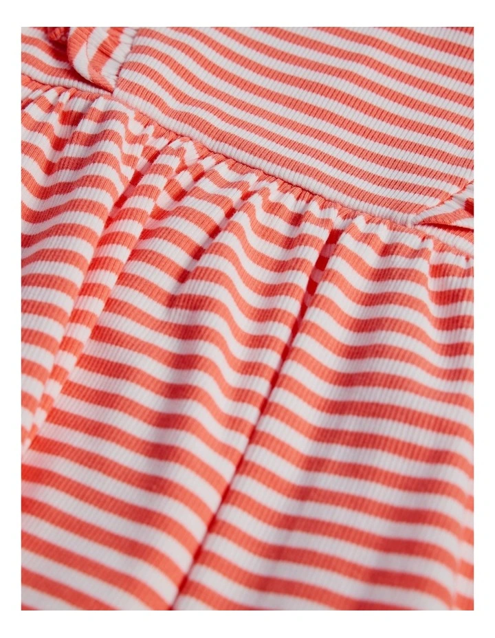 Australian Cotton Blend Sleeveless Rib Romper Dress in Desert Flower Stripe image 2