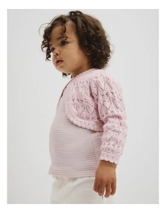 Australian Cotton Knit Bolero in Ballet Pink