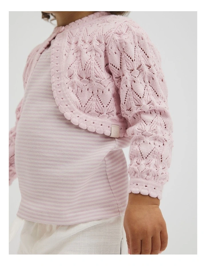 Australian Cotton Knit Bolero in Ballet Pink image 3