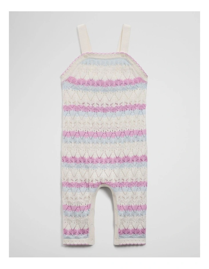 Australian Cotton Sleeveless Knit Overalls in Multi Stripe image 1