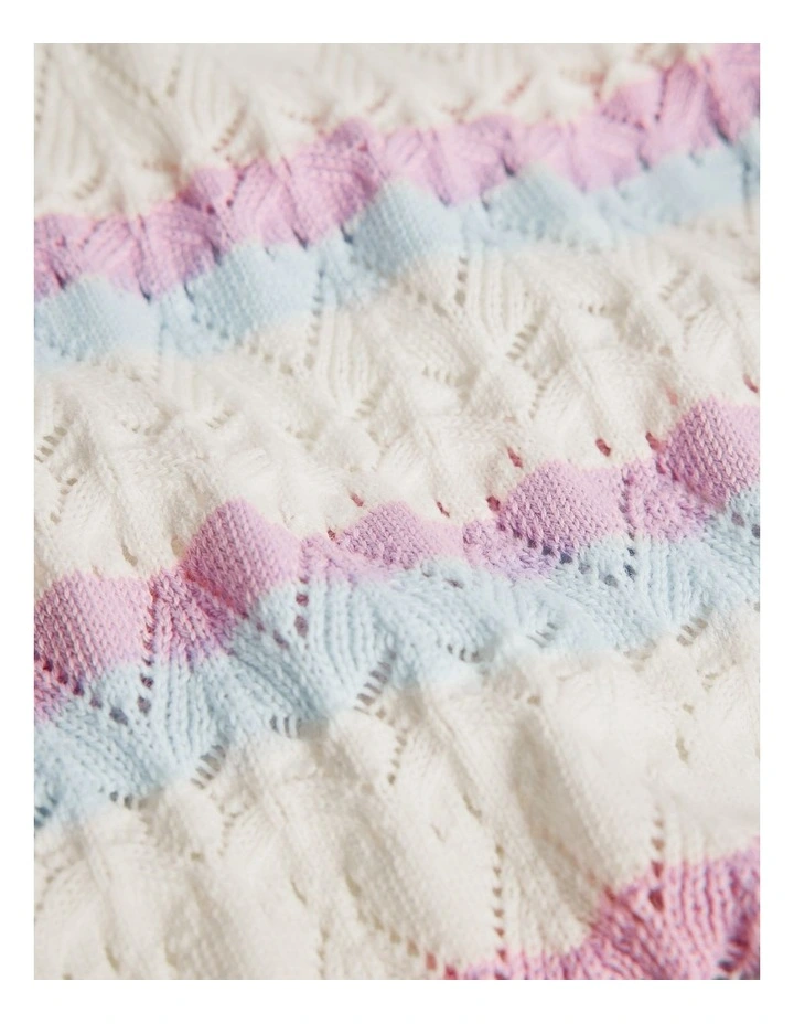 Australian Cotton Sleeveless Knit Overalls in Multi Stripe image 2