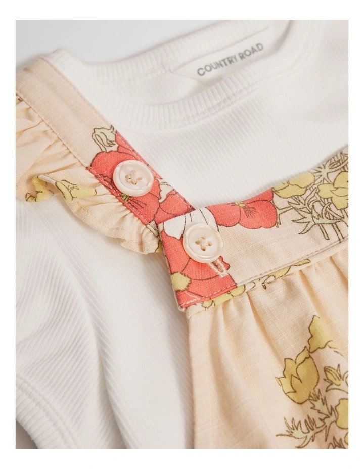 Australian Cotton Short Sleeve Printed Short Set in Peach Floral image 2