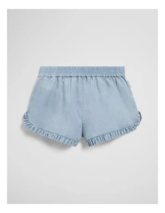 Chambray Short in Sky Blue Wash