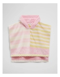 Stripe Swim Poncho in Pink Yellow