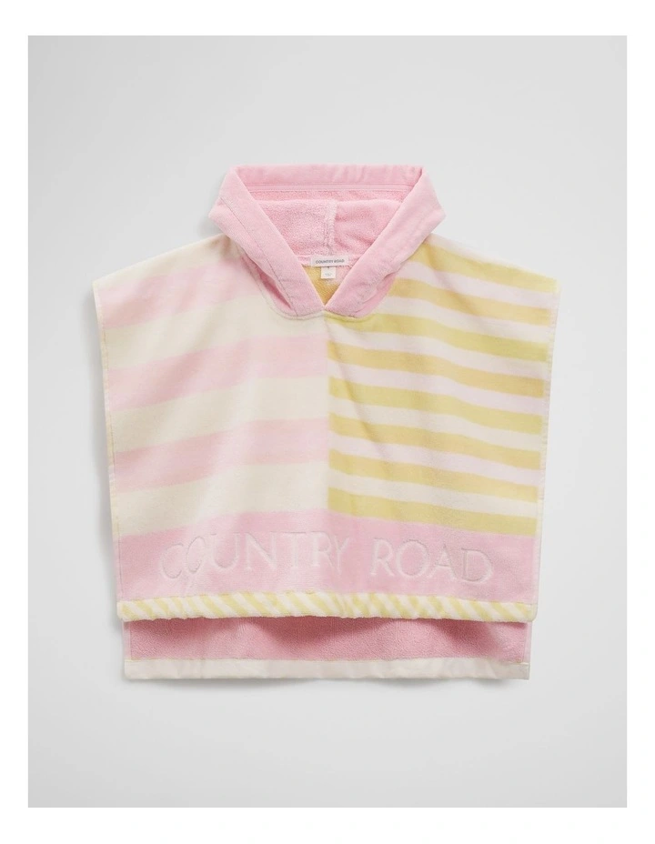 Stripe Swim Poncho in Pink Yellow image 1