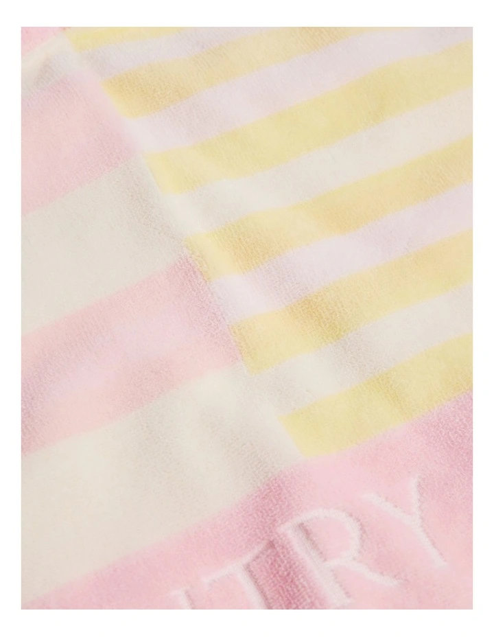 Stripe Swim Poncho in Pink Yellow image 2