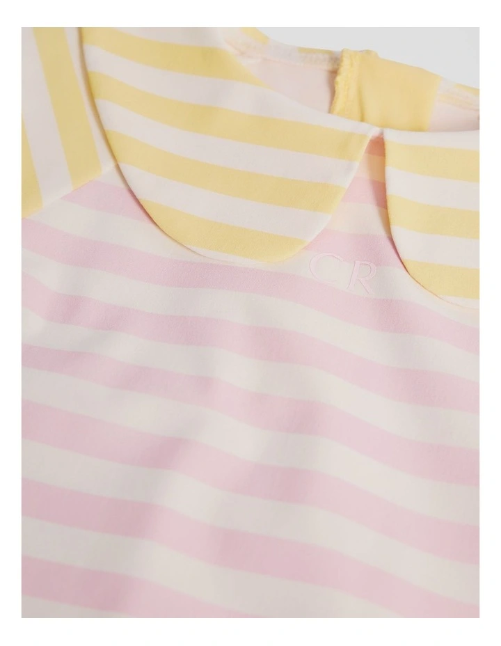 Long Sleeve 3 Piece Swim Set in Pink Yellow image 6