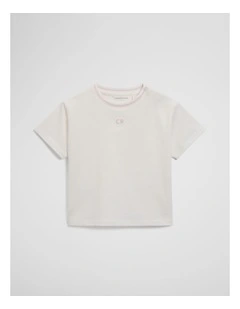 Australian Cotton Short Sleeve Boxy T-shirt in Marshmallow