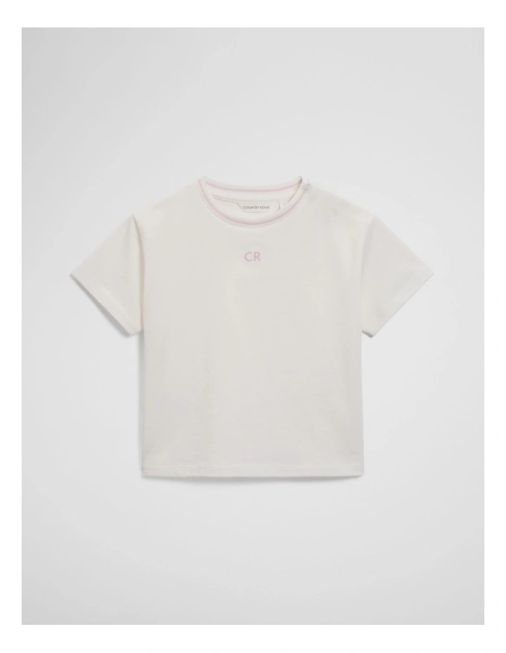 Australian Cotton Short Sleeve Boxy T-shirt in Marshmallow image 1