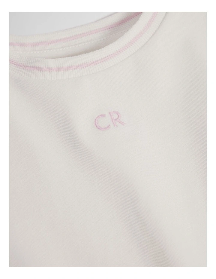 Australian Cotton Short Sleeve Boxy T-shirt in Marshmallow image 2