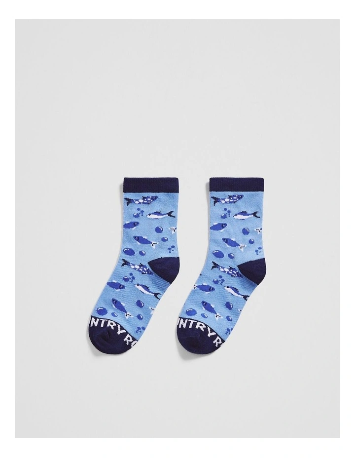 Fish Sock in Mid Blue image 1