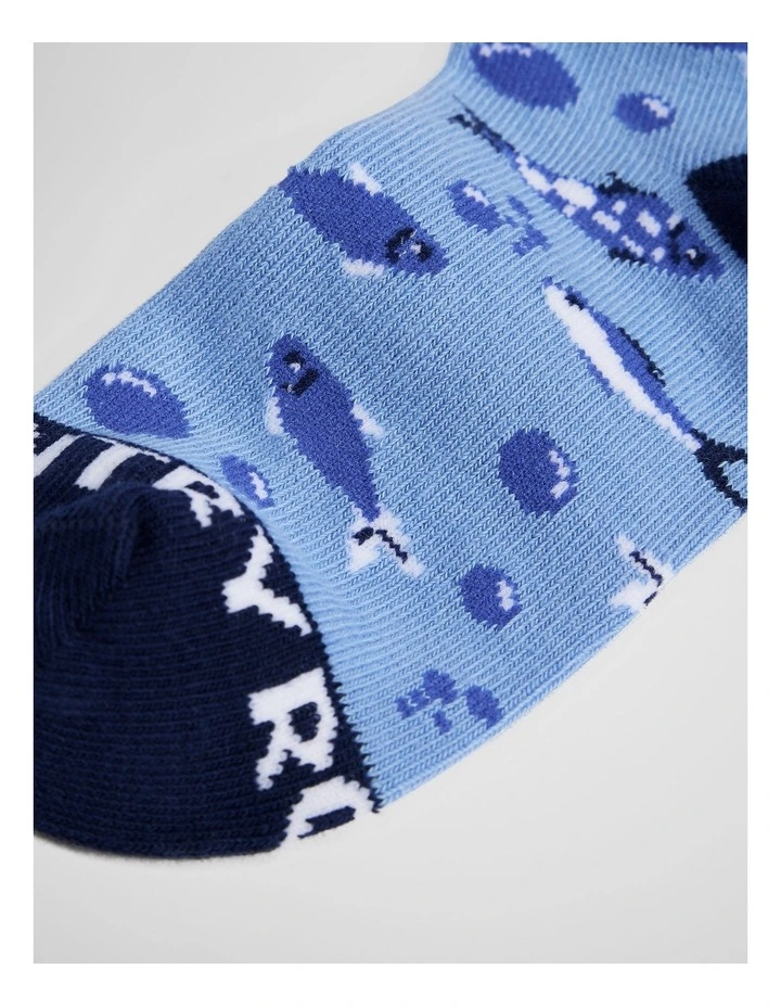 Fish Sock in Mid Blue image 2
