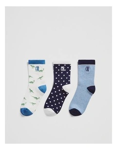 Cr Sock Pack Of 3 in Pale Blue