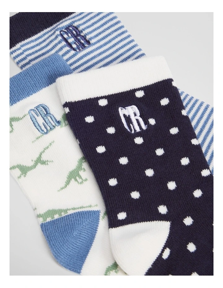 Cr Sock Pack Of 3 in Pale Blue image 2