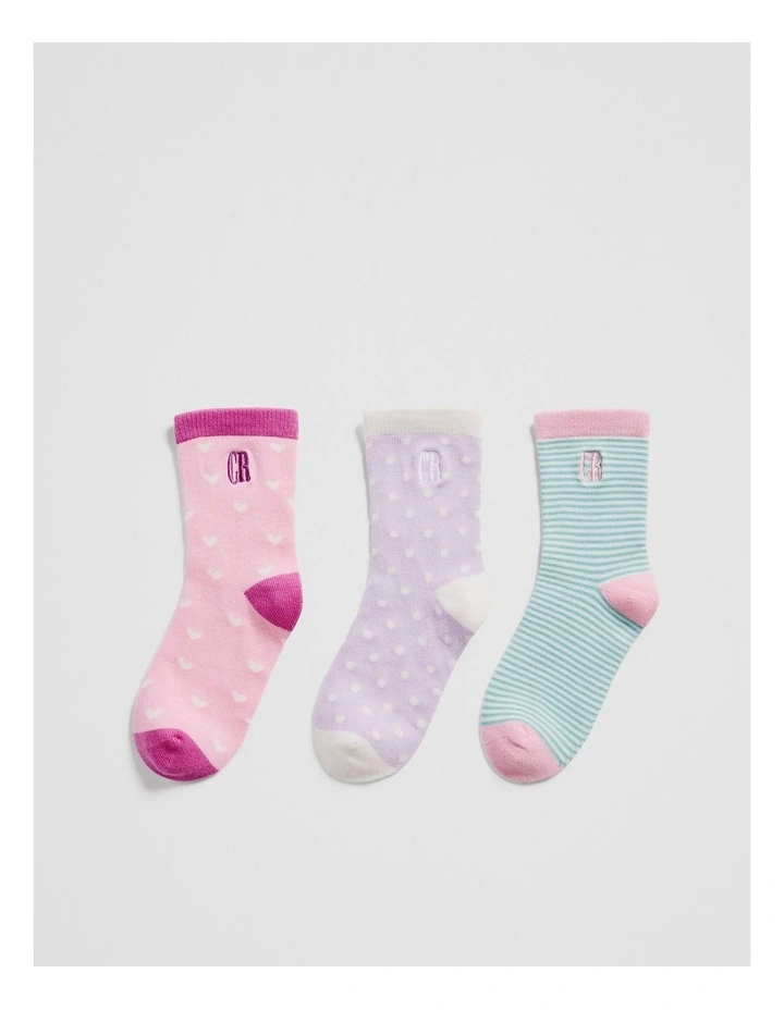 Cr Sock Pack Of 3 in Mauve image 1