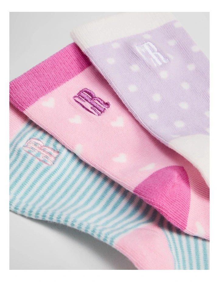 Cr Sock Pack Of 3 in Mauve image 2