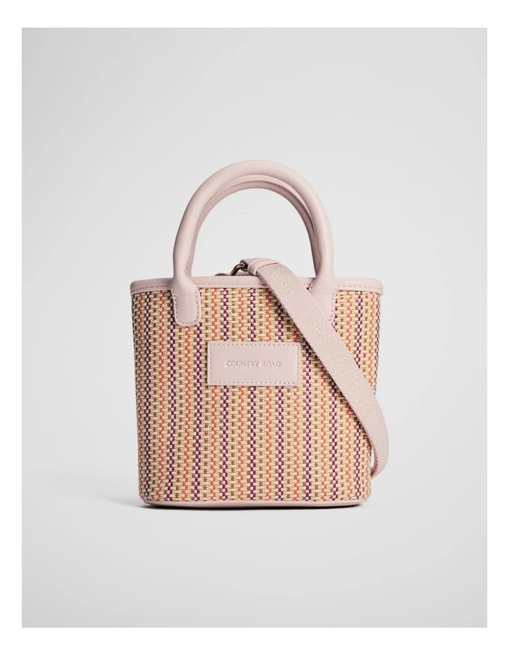 Woven Mini Tote Bag in Blush image 1
