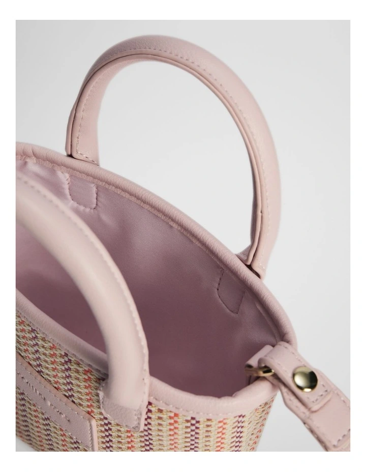 Woven Mini Tote Bag in Blush image 4