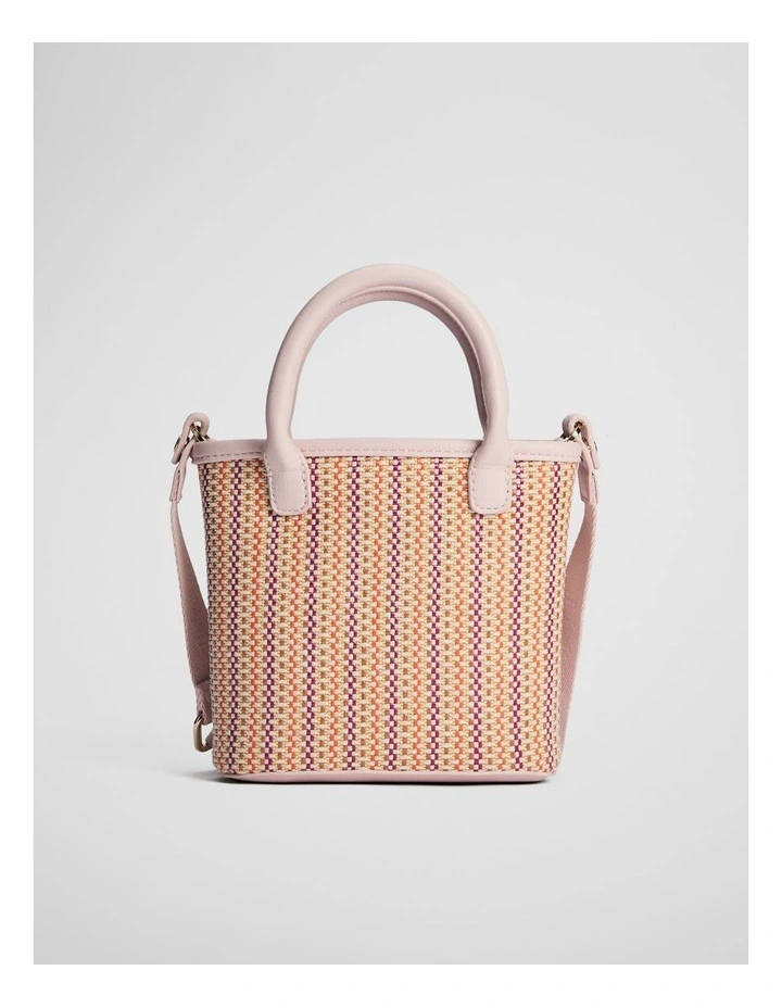 Woven Mini Tote Bag in Blush image 5