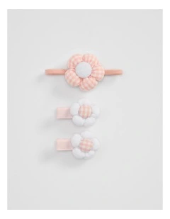 Gingham Flower Pack Of 3 in Mineral Pink