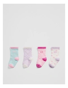 Cr Baby Sock Pack Of 4 in Lilac Multi