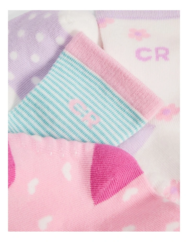Cr Baby Sock Pack Of 4 in Lilac Multi image 2