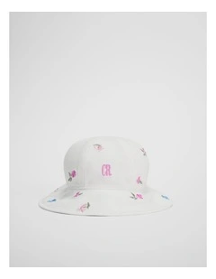 Baby Embroidered Bucket Hat in Mauve