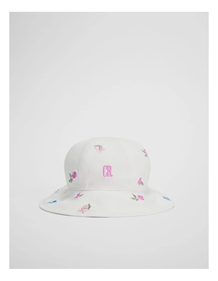 Baby Embroidered Bucket Hat in Mauve image 1