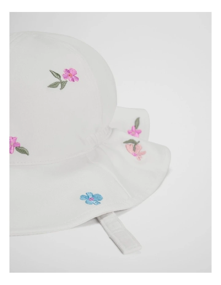 Baby Embroidered Bucket Hat in Mauve image 2
