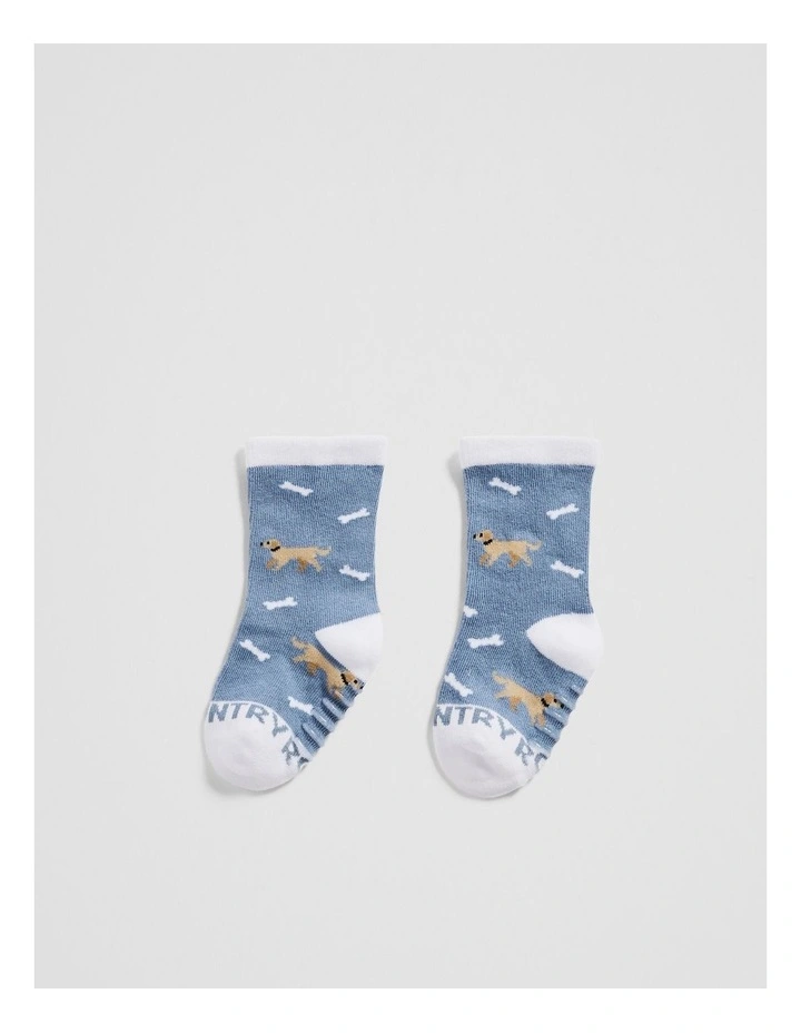 Dog Sock in Soft Blue image 1