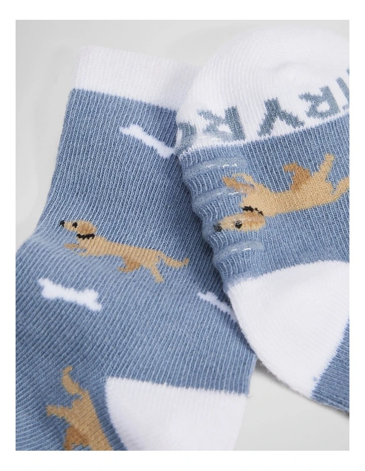 Dog Sock in Soft Blue image 2