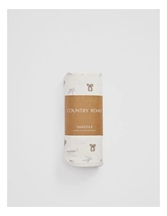 Organically Grown Cotton Jersey Swaddle in Sleepy Koala Prnt