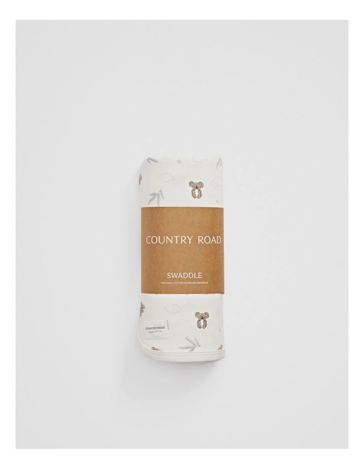 Organically Grown Cotton Jersey Swaddle in Sleepy Koala Prnt image 1
