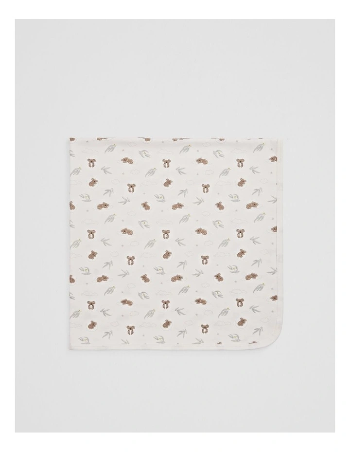 Organically Grown Cotton Jersey Swaddle in Sleepy Koala Prnt image 2
