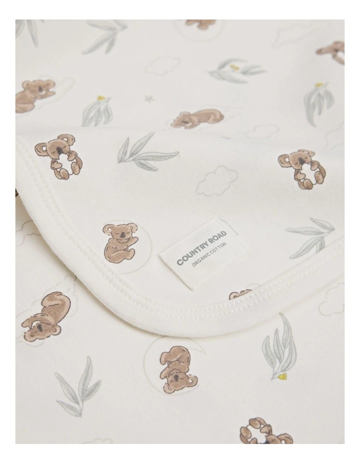 Organically Grown Cotton Jersey Swaddle in Sleepy Koala Prnt image 3