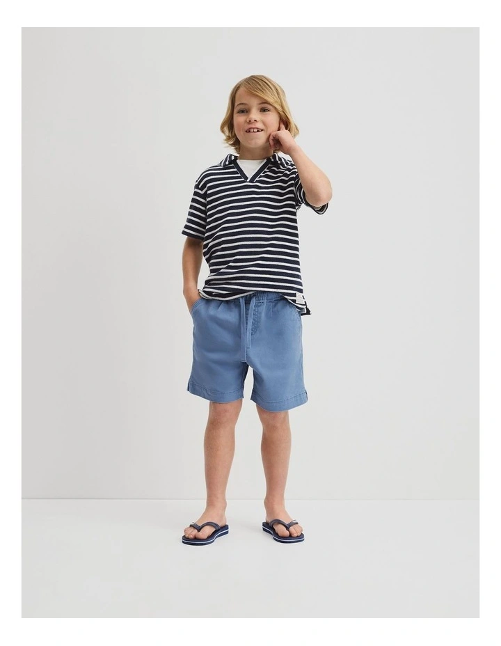 Pull On Twill Short in Pacific Blue image 1