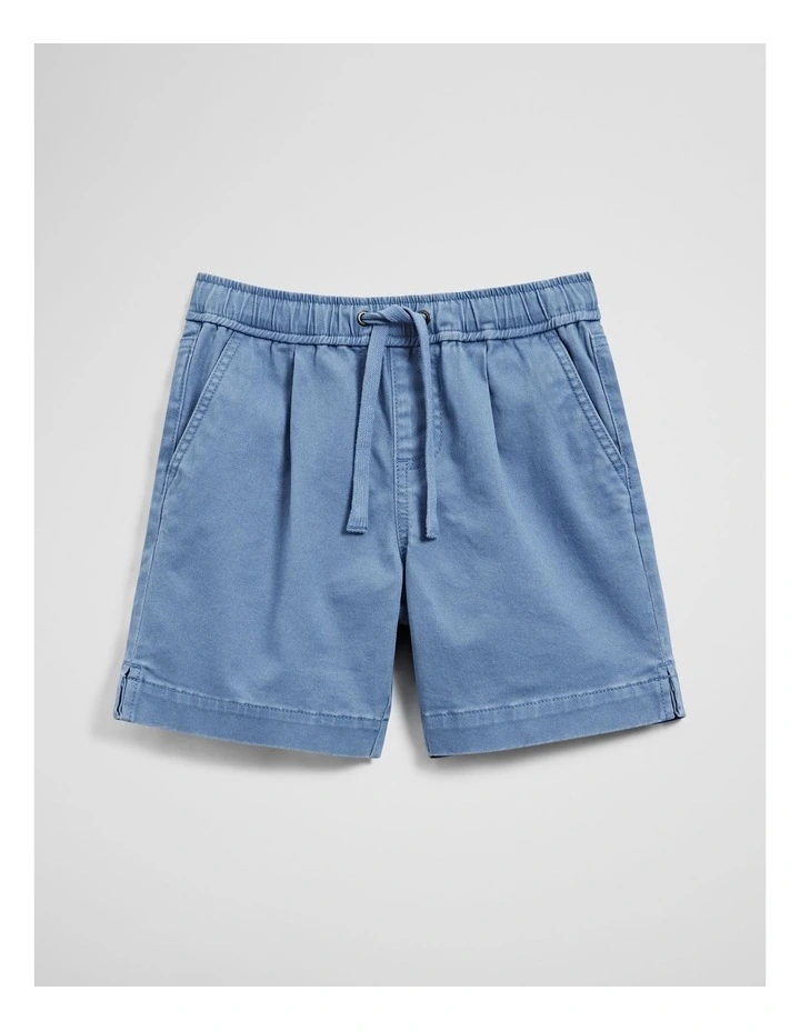 Pull On Twill Short in Pacific Blue image 2
